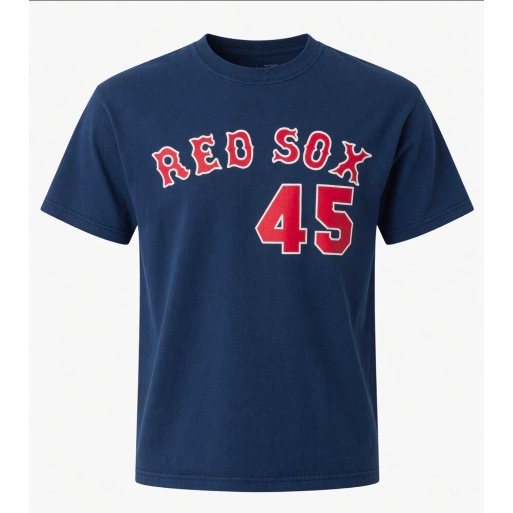 Vintage Majestic Pedro Martinez #45 Boston Red Sox T-Shirt XL Navy Blue MLB Tee